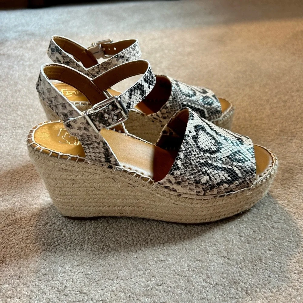 Franco Sarto Snakeprint Leather Wedges - Picture 6 of 13